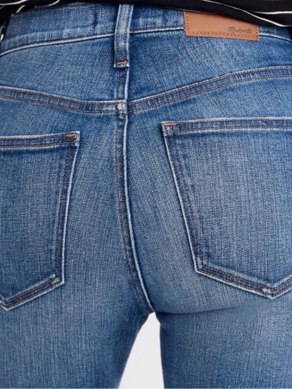 Madewell High Rise Slim Crop Boy Jeans Straight 26x24 Medium Wash Sz 26 frayed - Picture 4 of 8